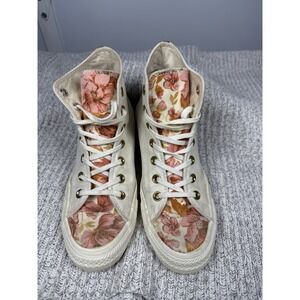 Converse High Top Parkway All Star  Beige floral Print Womens 8 561661F‎